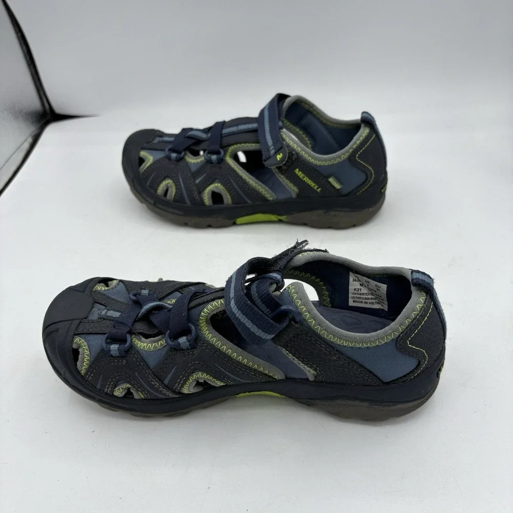 Merrell Sandals Boys Size 4 M Big‎ Kids Hydro Sport Blue Green Leather